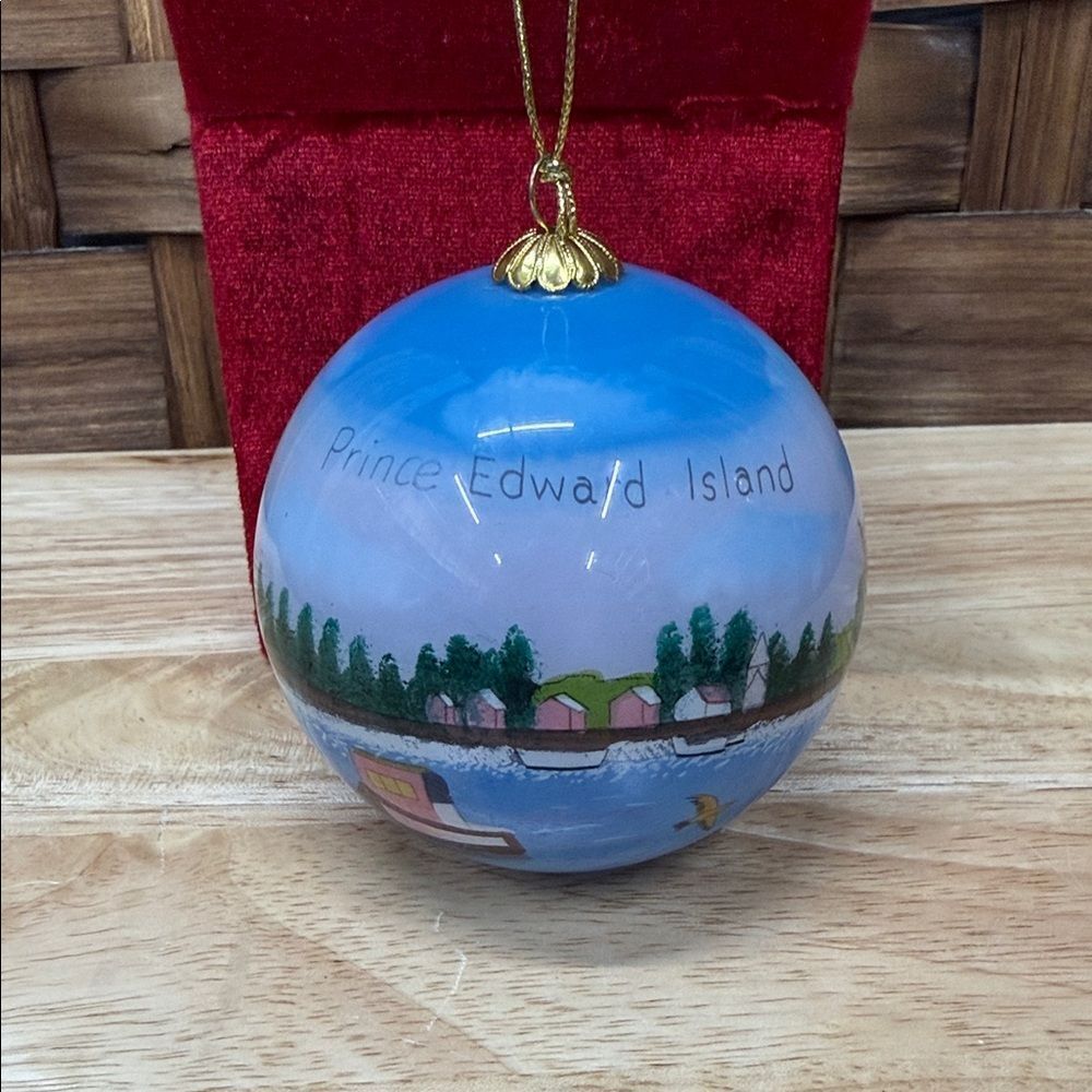 Glass Prince Edward Island Blue Holiday Ornament